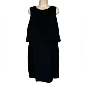 Eliza J Black Sheath Midi Dress Sleeveless Sz 12